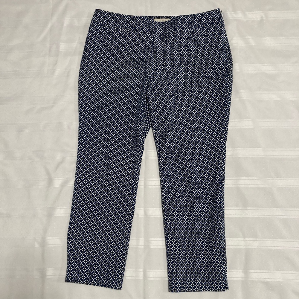 Talbots 14P Ankle Pants Blue Patterned
